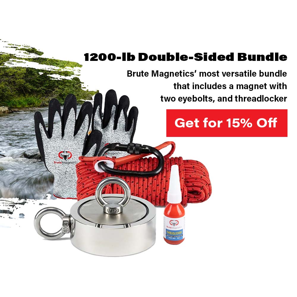  Brute Magnetics most versatile bundle that includes a magnet with two eyebolts, and threadlocker Get for 15% Off 