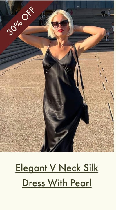 LILYSHEENA® V Neck Bronze Silk Cami Dress