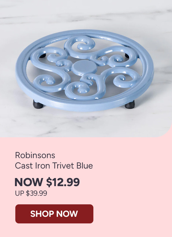Robinsons Cast Iron Trivet Blue