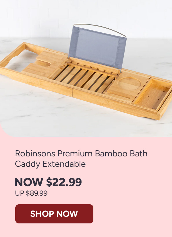 Robinsons Premium Bamboo Bath Caddy Extendable