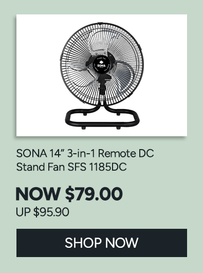 SONA 14 3-in-1 Remote DC Stand Fan SFS 1185DC